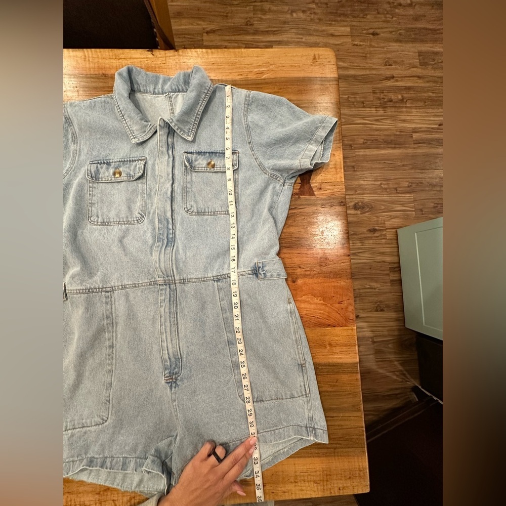 Euc Light Blue Denim Romper short sleeves - Picture 7 of 10